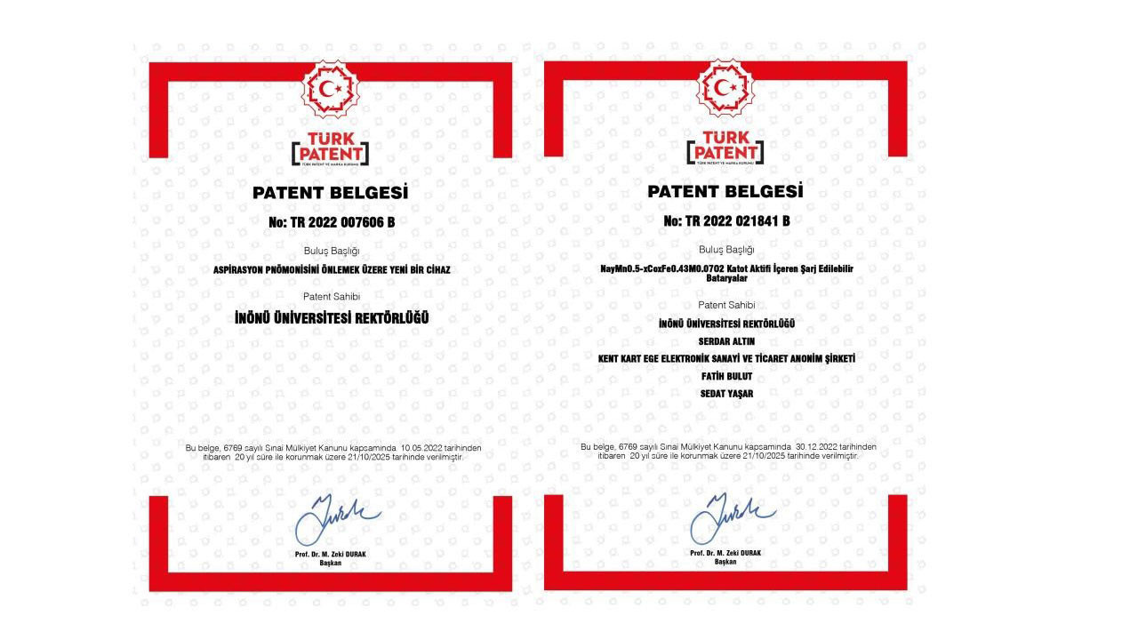 Sağlık ve enerji dünyası için kritik gelişme: Malatya’dan iki yeni patent