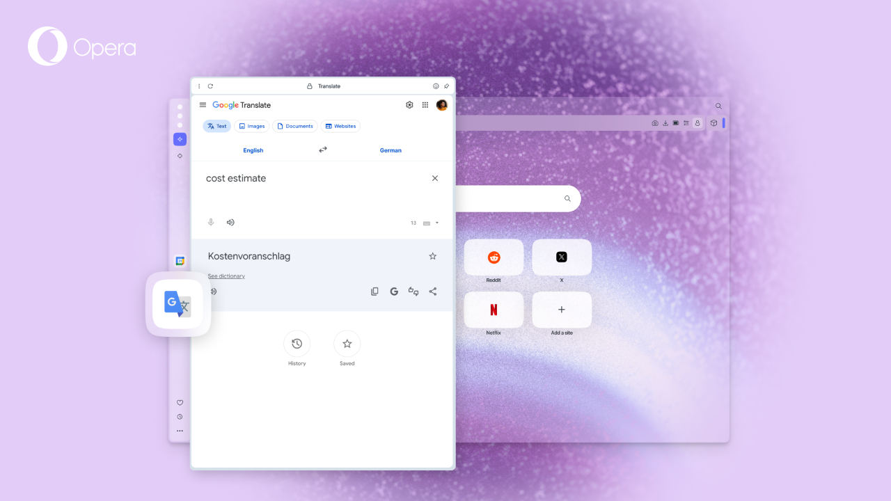 Opera One güncellendi: Gemini ve Google Translate tarayıcıya entegre edildi