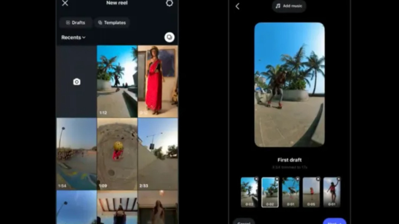 Instagram uzun videoları sizin yerinize kesecek: Reels'e First Draft geliyor
