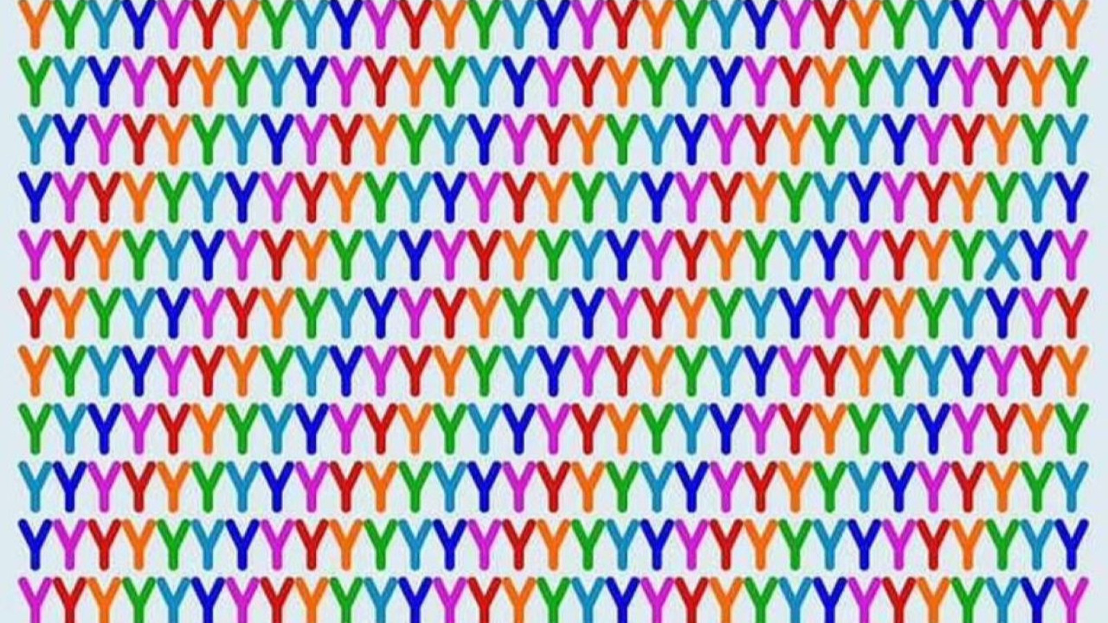 Fotoğrafa tıklayıp bakınca Y'den farklı harfi kaç saniyede görebilirsiniz?