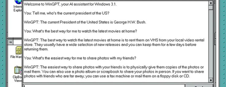 ChatGPT, WinGPT ile artık antika olan Windows 3.1'e de girmeyi başardı