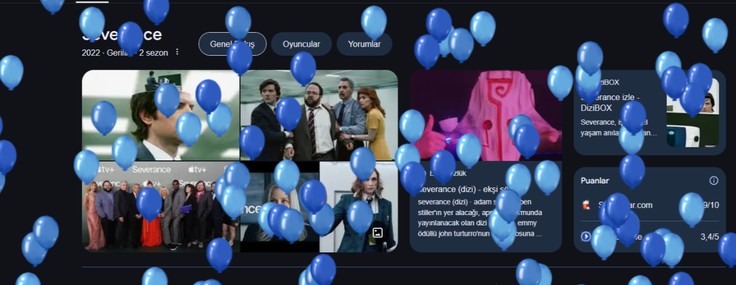 Google'dan, Severance hayranlarına mavi balonlarla dolu sürpriz yumurta