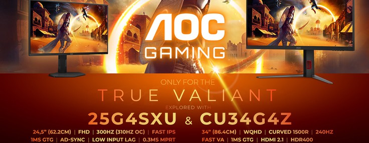 AOC, 240 Hz ultra geniş ve 310 Hz espor ekranlarını piyasaya sürüyor