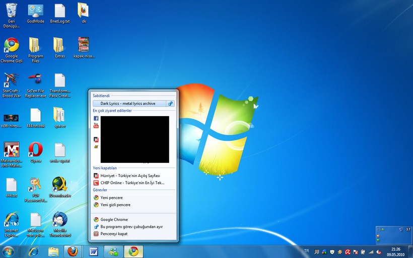 Adım adım Windows 7 Sıçrama listeleri - Resim: 6