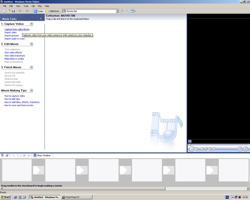 Movie Maker 2 ile görüntü yakalamak - Resim: 1