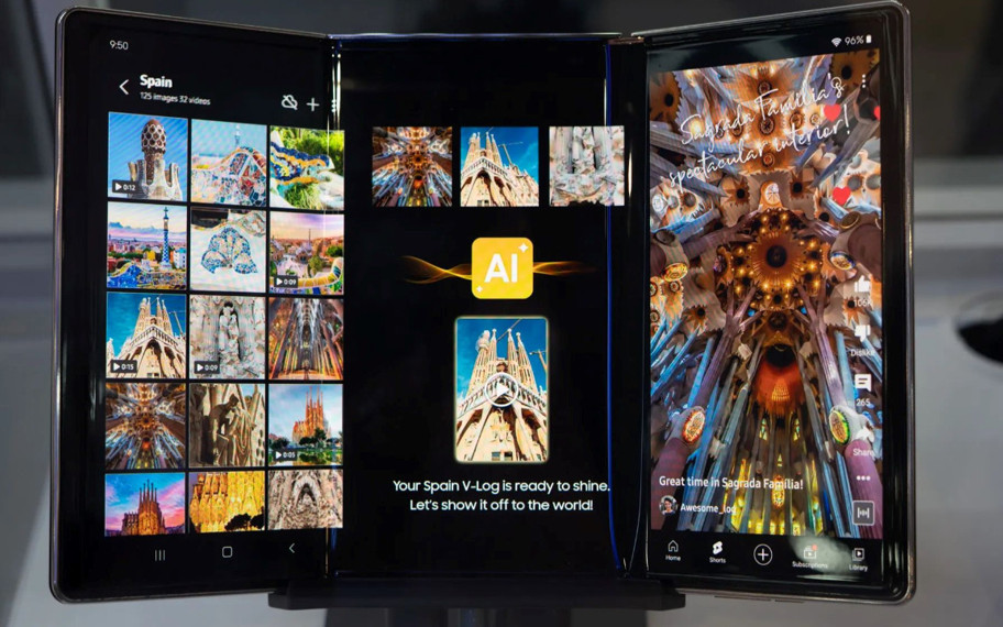 Samsung'un üçe katlanan telefonu, işte böyle katlanacak