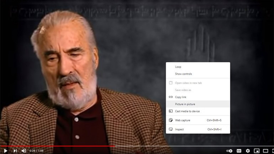 YouTube'da "pencere içinde pencere"