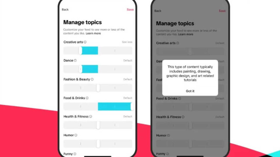 TikTok "Sizin İçin" sayfasında konuları ve anahtar kelimeleri yönetmenin yolu