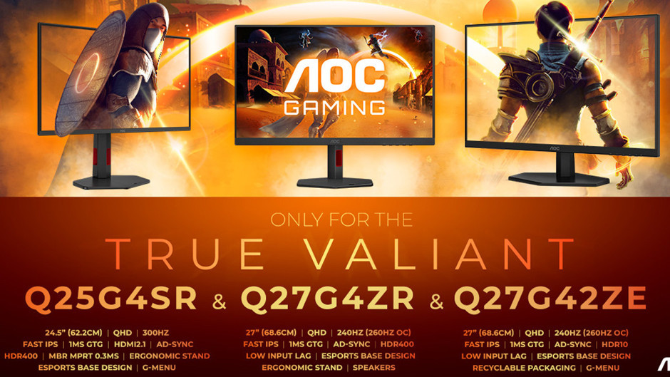 AOC, G4/G42 serisine yüksek yenileme hızlı yeni monitörler ekliyor