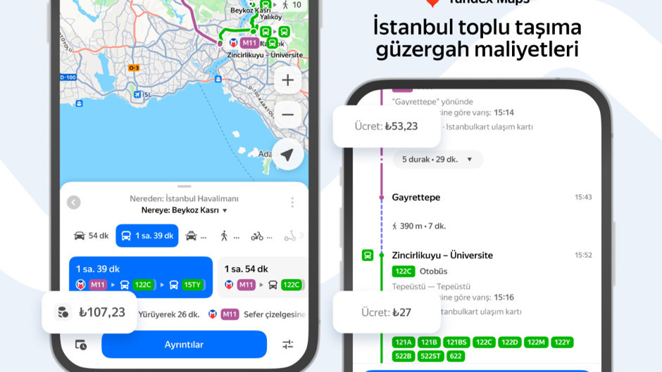 İstanbul’da toplu taşıma ücretleri artık Yandex'te görünecek