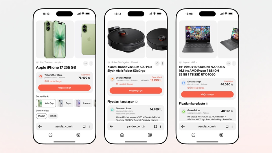Yandex artık fiyat karşılaştıracak