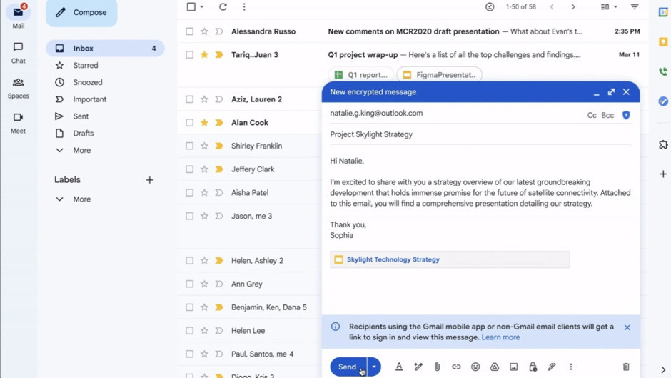 Gmail iş hesaplarında uçtan uca şifreli e-posta dönemi